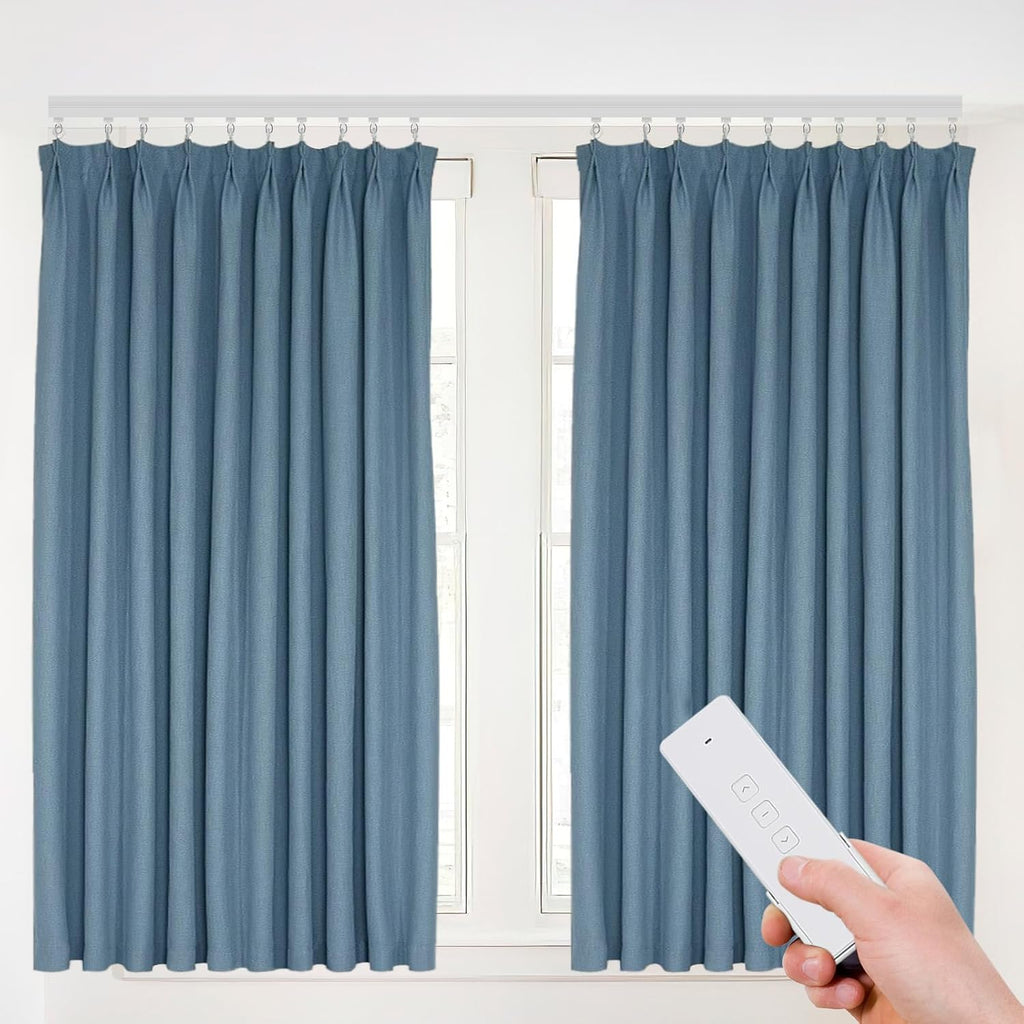 Smart Curtains Track, Automatic Curtain Opener, Electric Curtains with Remote, Motorized Motor, Adjustable Track Length,Remote & App Control, Ceiling or Wall Mounted