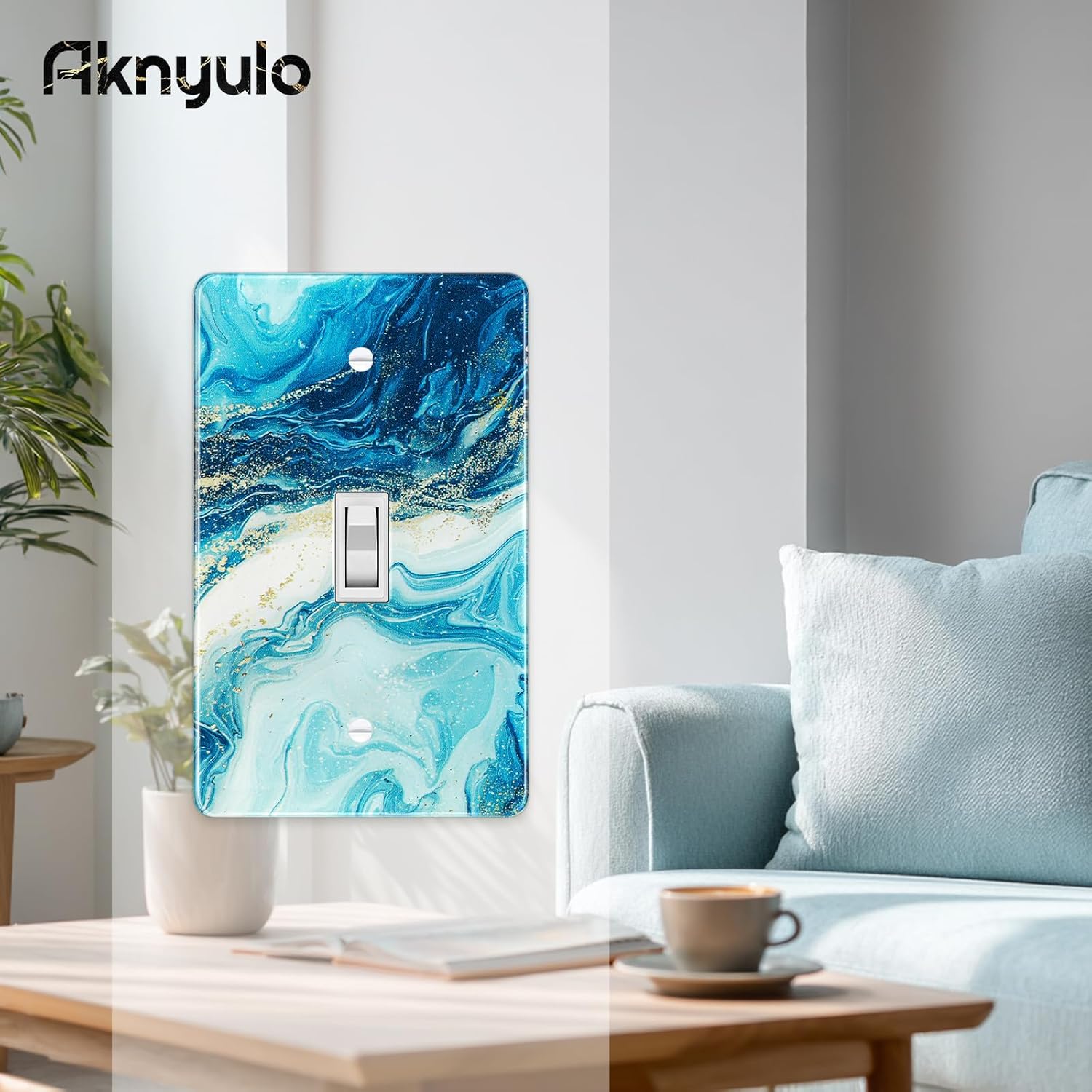 Elegant Marble Bedroom Acrylic Single Toggle Decor Light Switch Plate Cover Wall Plate Outlet Covers For Bedroom Kitchen Home Decorative