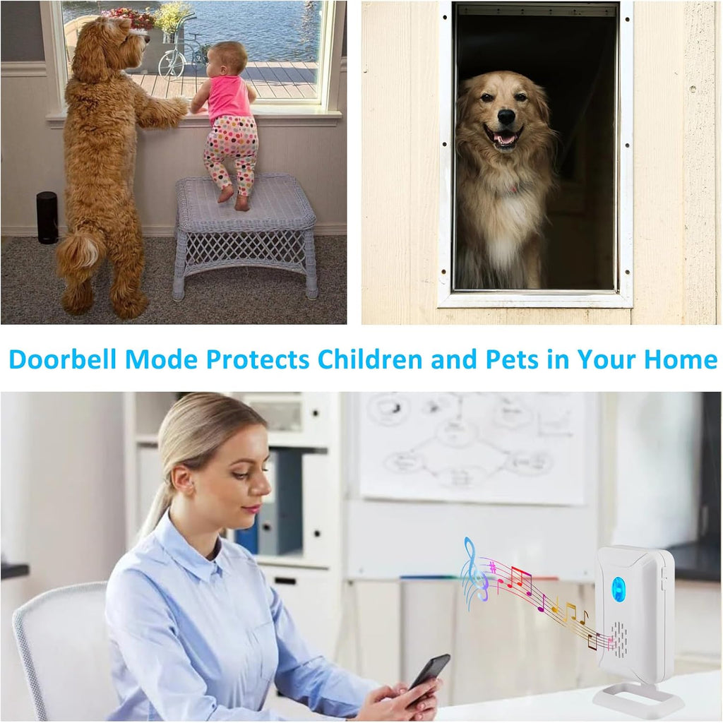 GreenCycle Door Chimes When Door Opens, Wireless Door Sensor Chime Alarm with 600Ft Range, 36Songs, 4 Volume Levels for Business/Store/Home/Office When Entering, 2Receivers 1Sensor