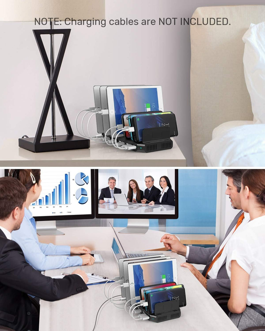 Unitek Fast Charging Station with Quick Charge 3.0, Multi USB Charger Station for Multiple Devices, iPhone, iPad, Tablet, Kindle-Black(UL Certified)