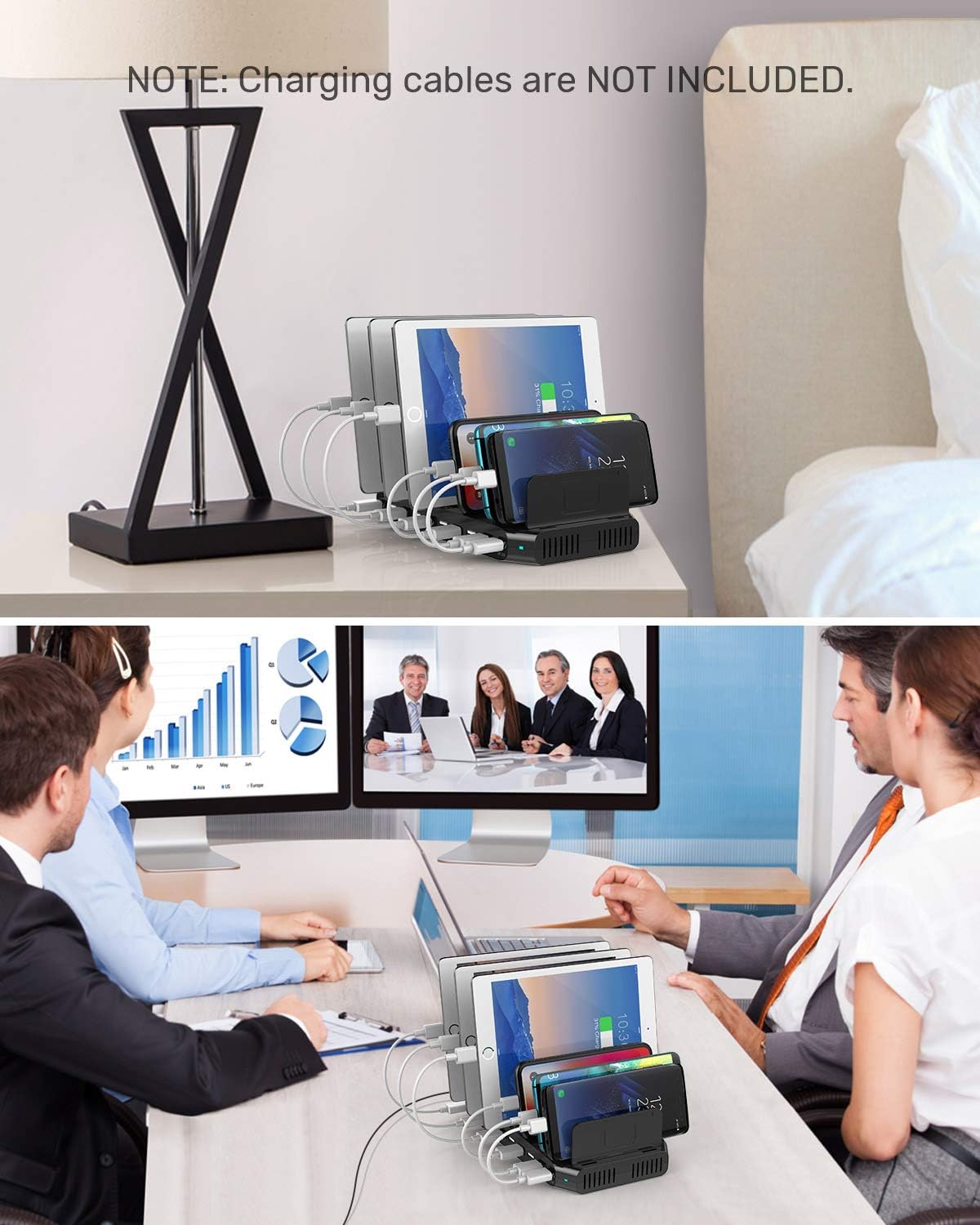 Unitek Fast Charging Station with Quick Charge 3.0, Multi USB Charger Station for Multiple Devices, iPhone, iPad, Tablet, Kindle-Black(UL Certified)