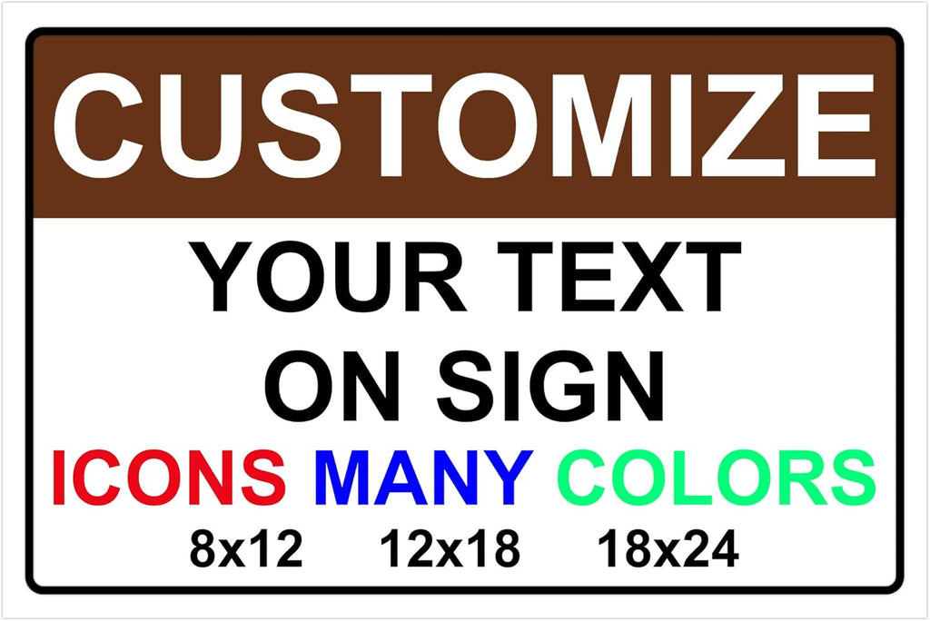Custom Signs for Outside - Personalized Metal Signs for Outdoors, Home, Airbnb, Office, 8x12 Inch Custom Metal Sign Rust Free, UV Protected, Waterproof and Easy to Install - Made in USA