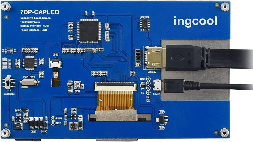 7 inch HDMI LCD 1024x600 Resolution Capacitive Touch Screen IPS Display Module Compatible with Raspberry Pi 4 3 2 1 B B+ A+, PC, Supports Windows 10/8.1/8 / 7
