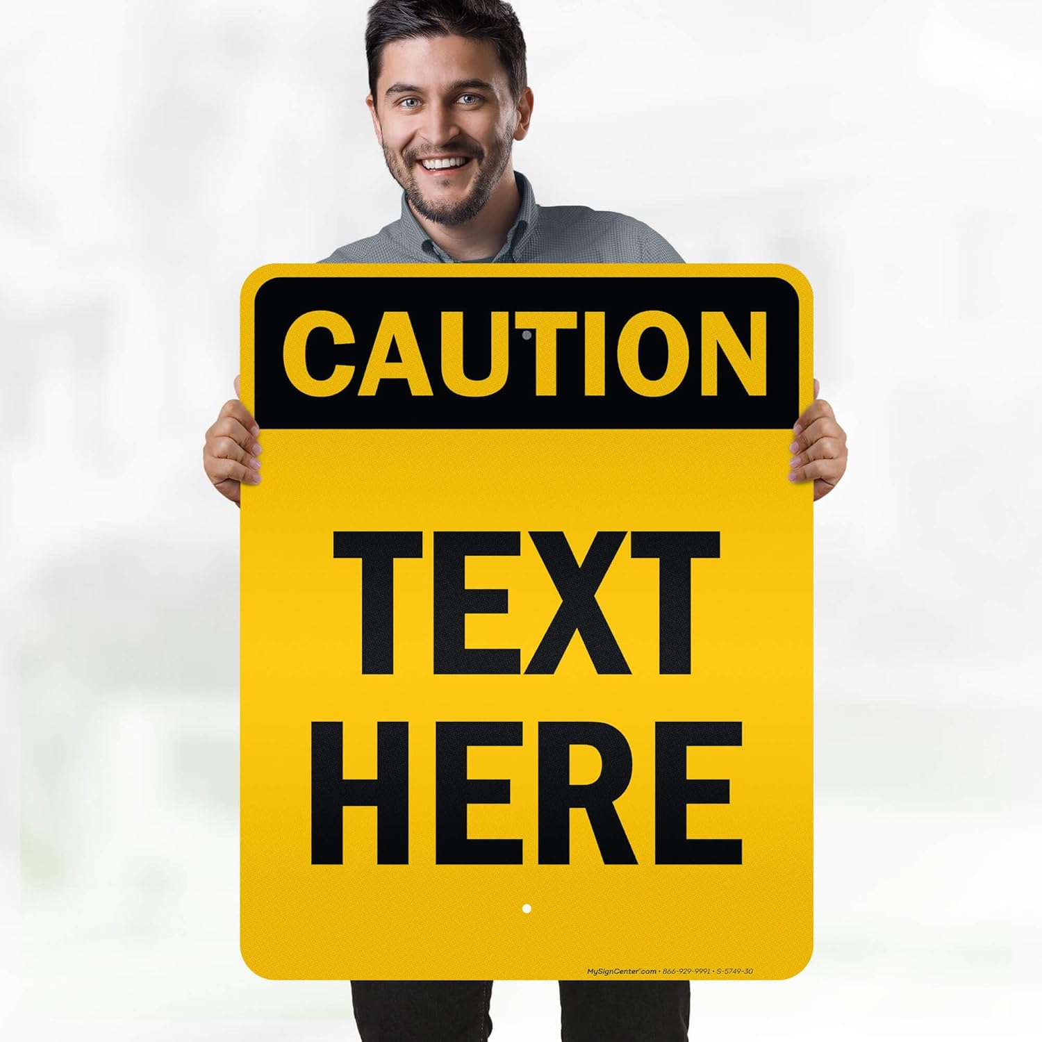 Custom Caution Sign, OSHA Sign, 24x30 Inches, 3M EGP Reflective, Rust Free .080 Aluminum, Fade Resistant, Made in USA by My Sign Center