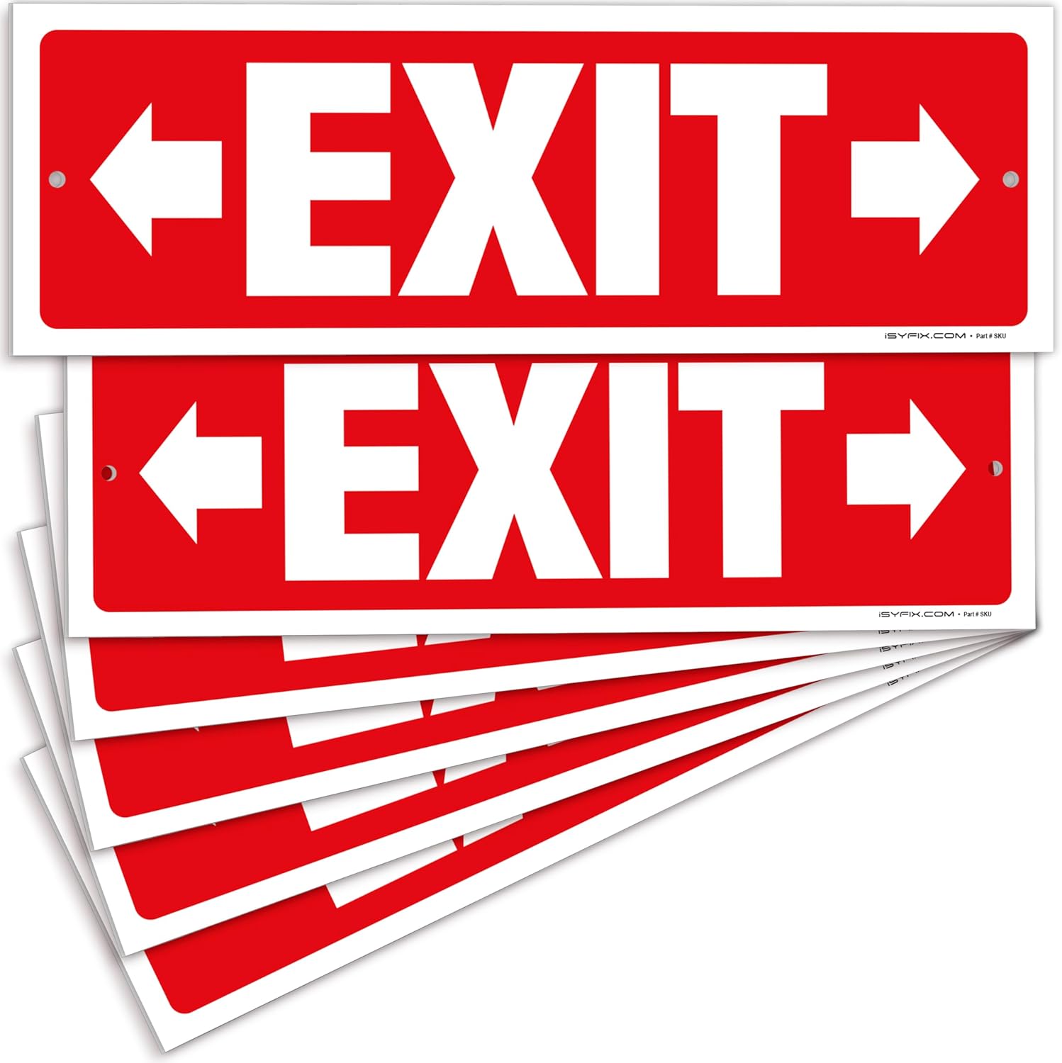 iSYFIX Exit Signs - 6 Pack 12x4 Inch Directional Right & Left Arrow Signs, 40 mil Polystyrene Plastic, UV Laminated, Scratch & Fade Resistant, Waterproof - Ideal for Office, Theater, School, Business