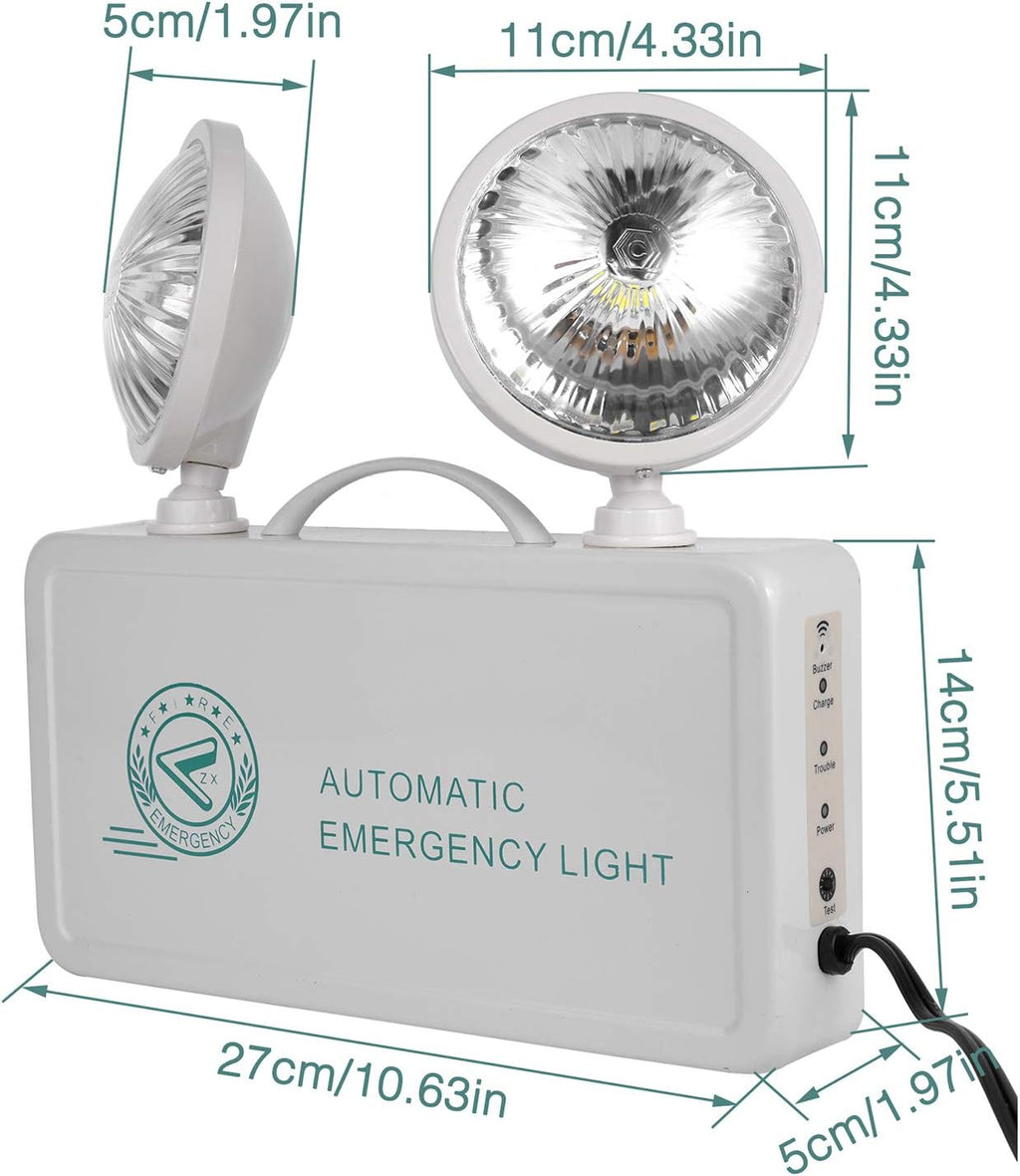 OTYTY Emergency Lights for Home Power Failure, LED Emergency Lights with Battery Backup, 2 Adjustable Heads Lamp & 180-minute Minimum Capacity, Ultra-Bright 200 Lumens, UL Certified, 2 Pack