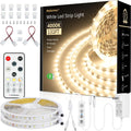 White LED Strip Lights, 131ft Dimmable 24V LED Lights Strip 4000K Bright Natural White, Flexible Tape Lights for Bedrooms, Kitchen, Cabinet, Christmas Decor, 2 Rolls of 65.6ft