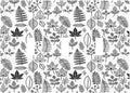 Black White Leaf Wheat Maple Leaf Plant Decorative Switch Plates 3 Gang Wall Plate Triple Toggle Light Switch Cover Electrical Wall Panels Faceplate for Bedroom Bathroom Decor