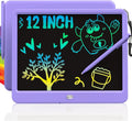 TEKFUN LCD Writing Tablet Doodle Board, 12inch Colorful Drawing Travel Essentials, Toddler Toys for 3 4 5 6 7 8 Year Old Girls Boys (Purple)