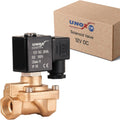 UNOX 1/2" NPT Solenoid Valve 12V DC, Brass Control Valve Normally Closed - 7-232 PSI Multi-Purpose Reliable Control Valve for Water, Air, and Gas - Solenoid Valves