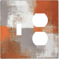 Orange Grey Abstract Art Oil Painting Wallplates 1 Toggle 1 Duplex Switch Plate Electrical Gfci Faceplate Decorative Light Switch Covers For Home Farmhouse Decor