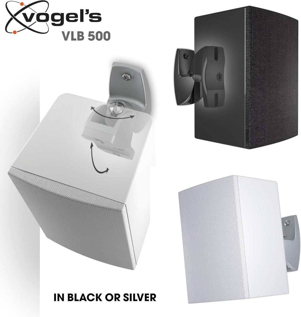 Vogel's VLB 500 Universal Speaker Wall Bracket Set Swivel and tilt Pre-Assembled Max. 11 lbs (5 kg) Environmental Friendly Packaging Black 2 Brackets