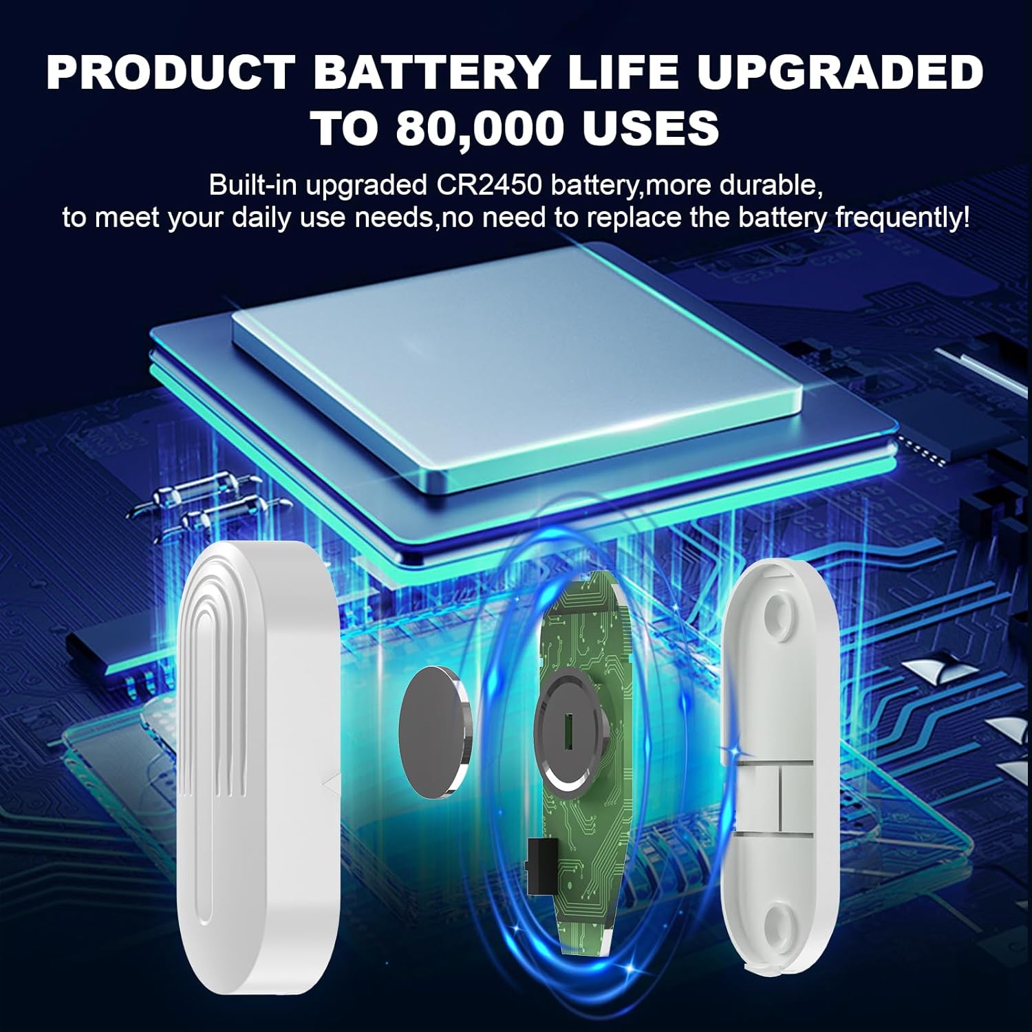 Daytech Wireless Door Chime Alarm System - 800ft Long Range, 20 Melodies, 5 Volume Levels, 3 Sensors + 1 Receiver for Business, Home & Office Entry Alerts