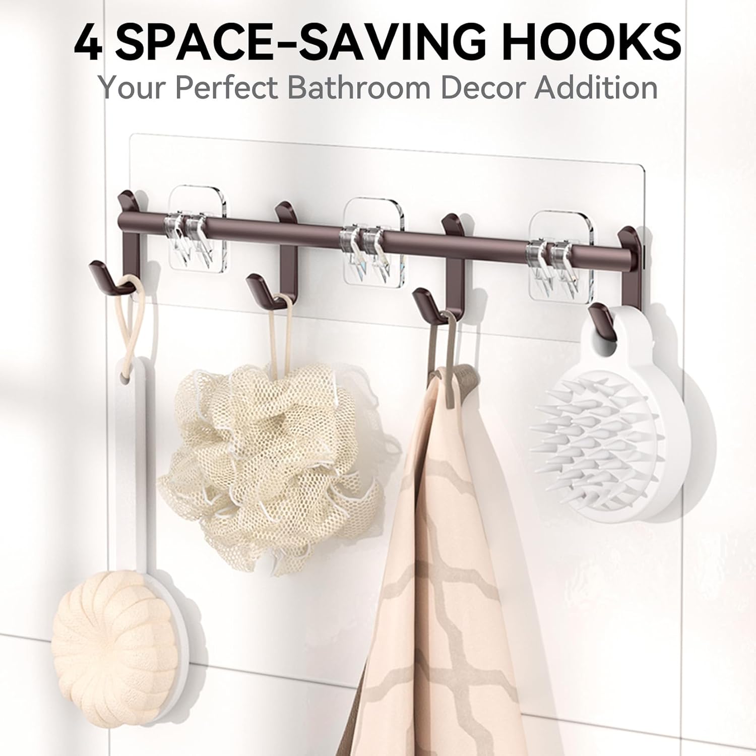 YASONIC Shower Caddy, 6 Pack Large Capacity shower Organizer with Soap Holder and 12 Hooks, Rustproof Shelves for Inside Shower, No Drilling&Sleek Bathroom Organizers and Storage Bronze