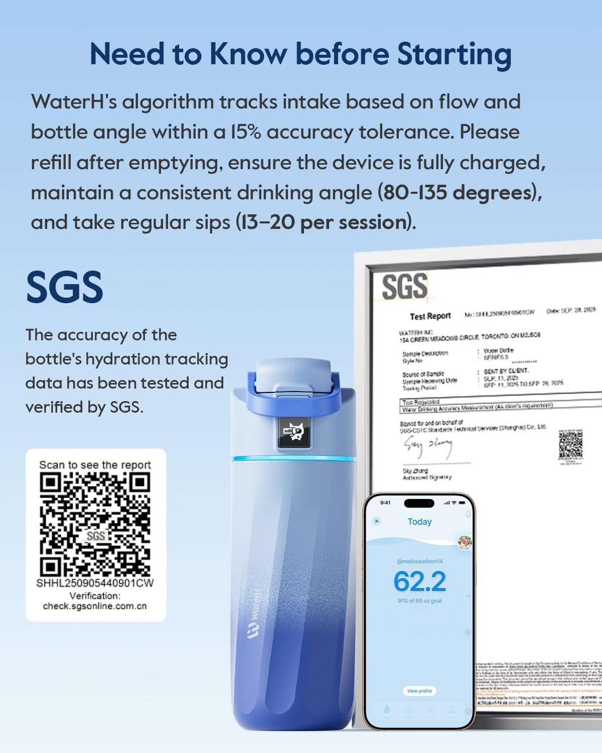 BOOST Smart Water Bottle with Reminder & Tracker, 16oz Kids Water Bottle for School, DIY Refrigerator Magnets, BPA-Free Vacuum Insulated Stainless Steel, Ideal Gift for Christmas, New Year