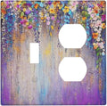 Colorful Country Flower Wildflower Floral Wallplates 1 Toggle 1 Duplex Switch Plate Electrical Gfci Faceplate Decorative Light Switch Covers For Bed Room Living Room Decor