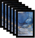 5.5x8.5 Picture Frame Set of 6, Black Frame for 5.5 x 8.5 Inch Picture Poster Photo, Light Weight and High Transparent 5.5 by 8.5 Frame for Wall - 6 Pack/Black/5.5"x8.5"