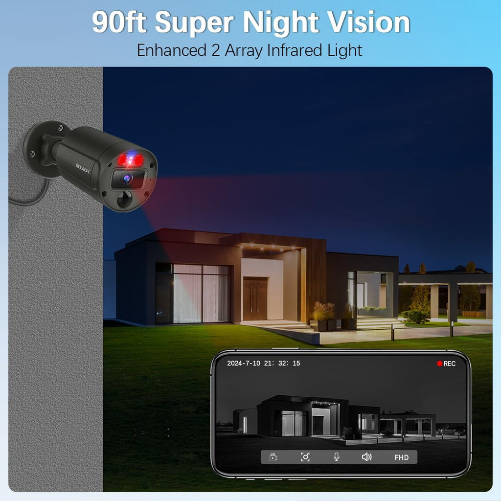 【2-Way Audio & 4K Ultra HD】 Outdoor Wired Security Camera System, Home POE Video Surveillance Cameras Systems, Surveillance DVR Kits
