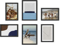 HAUS AND HUES Black Oak Wood Gallery Wall Tabletop Frames Made with Real American Oak and Shatter-free Plexiglass - Set of 6 (Four 4x6, Two 5x7, Framed Black)