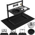 Elevated Dog Bowls with Slow Feeder and Spill Proof Mat, Adjustable Height 4.3-11.8'', Two 1.7L Stainless Steel Food & Water Bowls, Metal Raised Dog Bowl Stand, for Large Medium Breeds