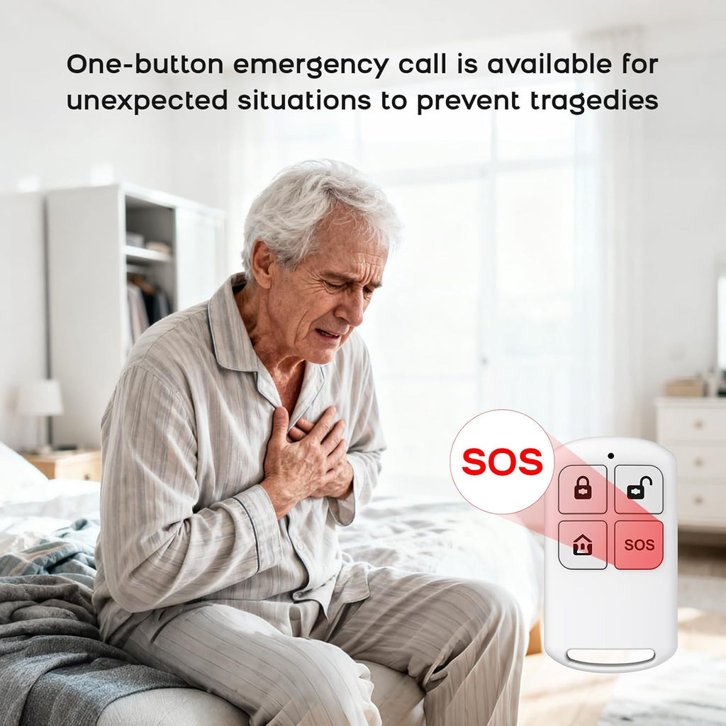 Home Alarm System,Wireless Security System with Touch Screen DIY Kit,Remote & Phone App Control,WiFi+GSM/4G Door/Motion Sensors Compatible with Alexa for Apartment,Kids Safety,Office NO Monthly Fees