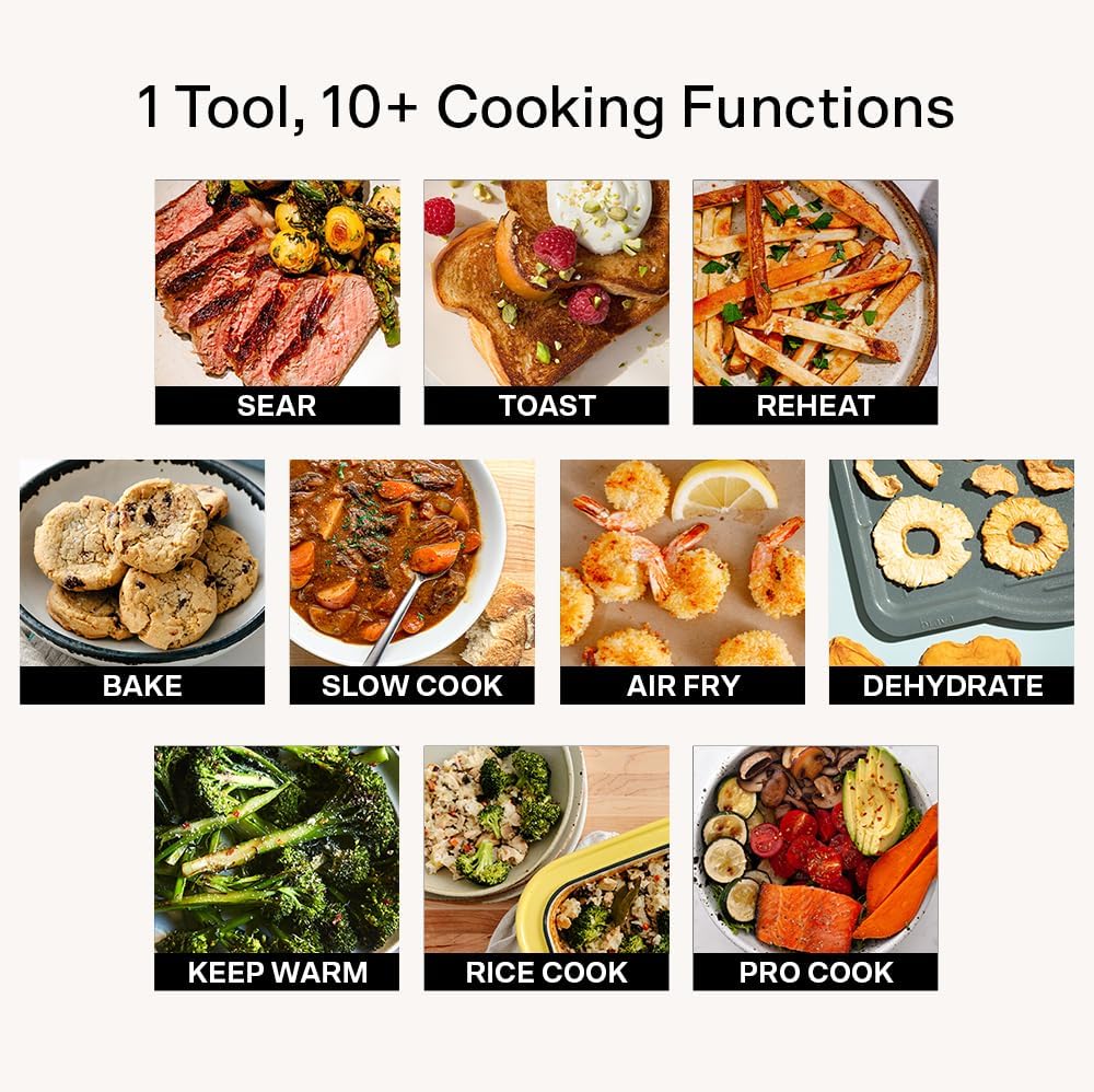 Brava Oven Chef's Choice Set: 10-in-1 Touchscreen Countertop Smart Oven, Air Fryer, 6-Slice Toaster, Slow Cooker, Reheater, Dehydrator, Rice Cooker, Healthy & User Friendly, Auto-Shut Off, Black