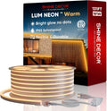Shine Decor LED Neon Rope Lights AC 120V, Expandable & Cuttable 120LEDs/M Bright Strip Lighting, ETL Cold-Resistant & IP65 Waterproof for Indoor Outdoor, 8x16mm, 2500K Warm White, 131.2ft