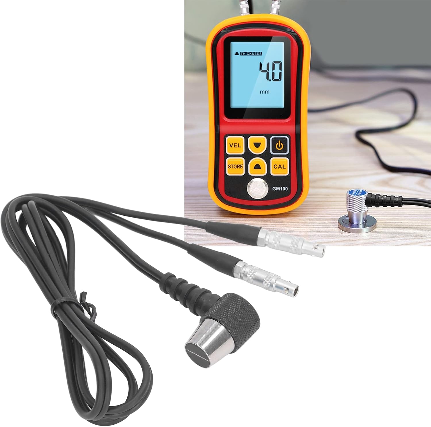 Ultrasonic Thickness Gauge Probe Metal Thickness Gauge Smart Sensor Automatic Calibration Transducer Tester Meter Replacement Probe