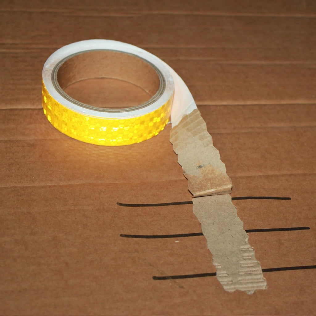 Yellow Reflective Tape 1 inch, Outdoor Waterproof High Visibility Warning Industrial Marking Tape, Safety Stickers (15 feet)
