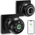 GeekTale Fingerprint Door Lock for Bedrooms, Fingerprint Door Knob with Lock, Smart Door Lock, App Control, Back-up Keys, Thumbprint Door Knob for Bedrooms, Office, Apartment