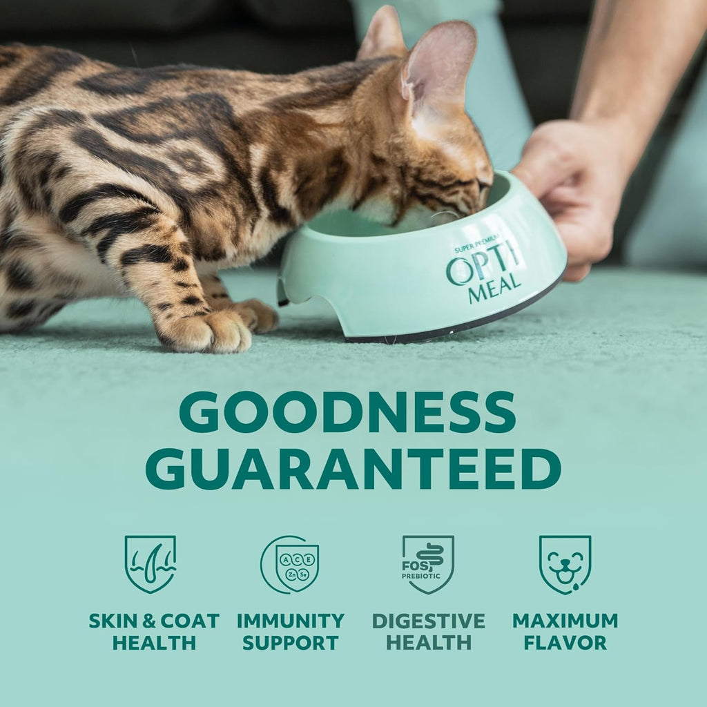 Optimeal Grain-Free Wet Cat Food Pouches – Beef & Rabbit in Savory Gravy, High Protein & Moisture-Rich Tender Morsels, Indoor Adult Cat Food Wet with Natural European Ingredients, 3 oz (Pack of 12)