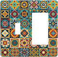 Outlet Covers Mexican Talavera Colorful Mosaic Tiles 1 Toggle 1 Rocker Combination Decorative Wall Plate Electrical Switch Plates Light Switch Cover Plate For Bathroom Kitchen Decor