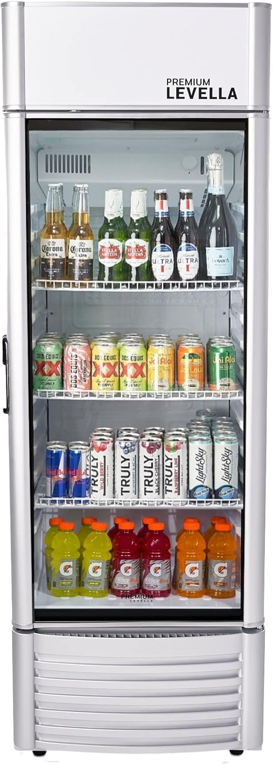 Single Door Beverage Cooler - 6.5 cu ft - Silver by Premium Levella