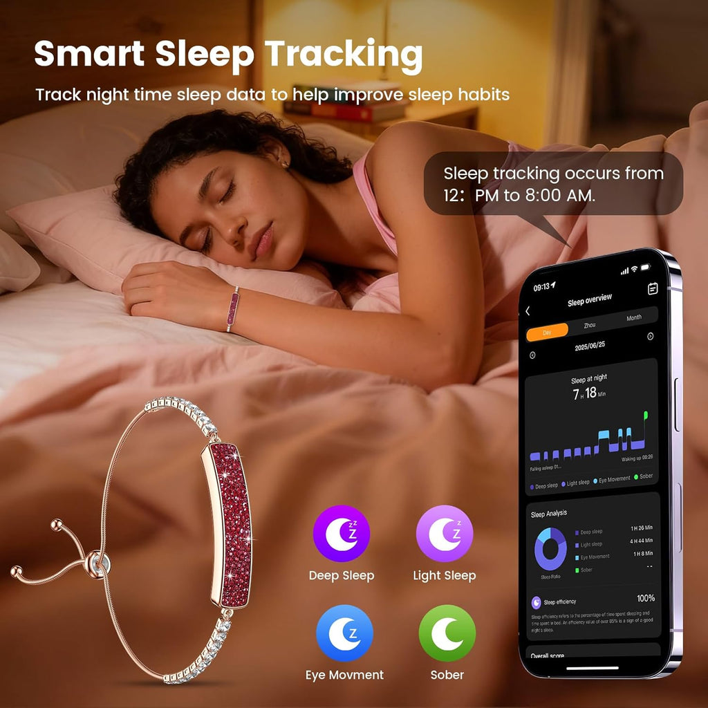 Fitness Tracker with Sleep Tracking, 24/7 Activity Tracker, Step Tracker, Heart Rate, Blood Oxygen, Stress Management, 5ATM Waterproof, No Subscription Fee for iOS & Android