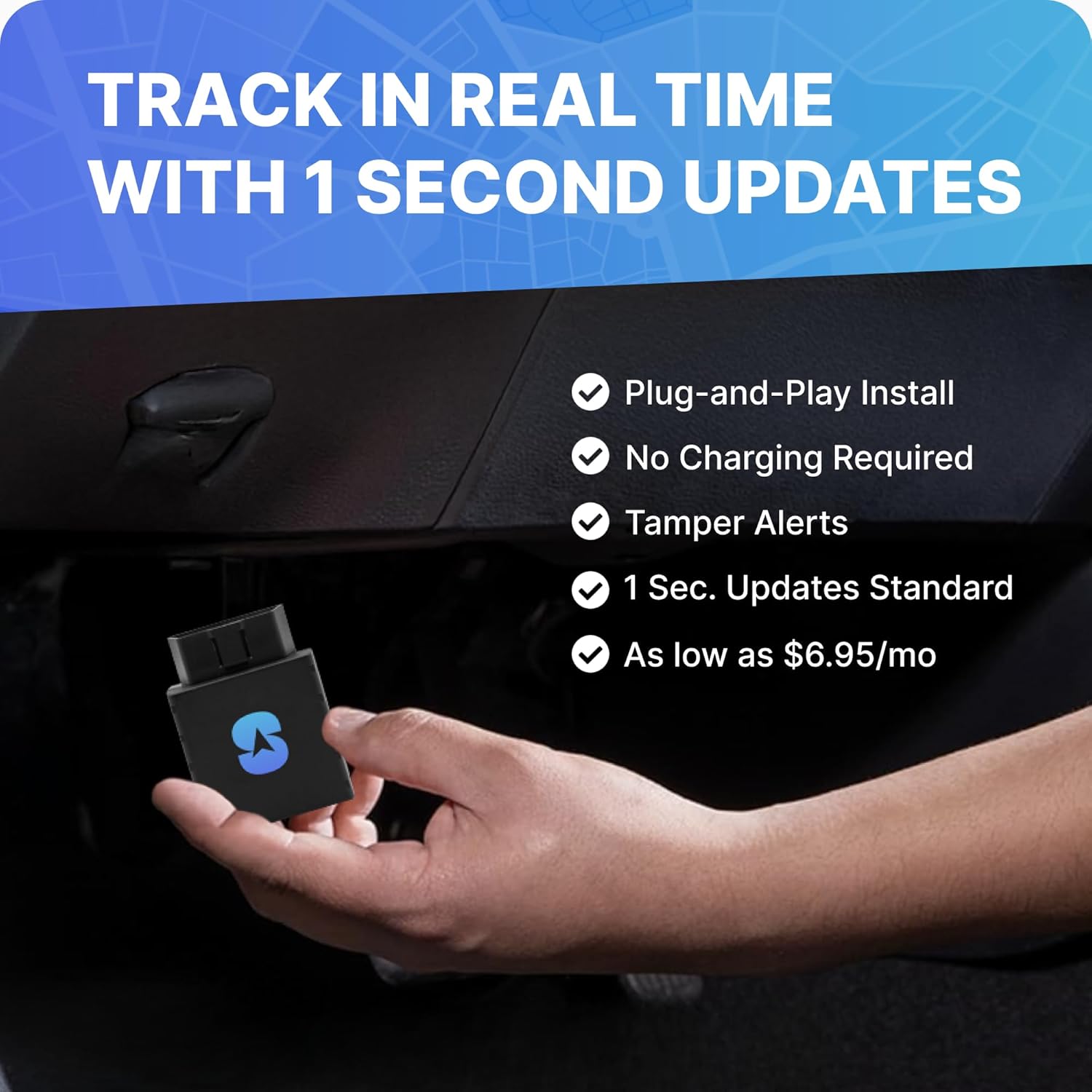 Spytec Pulse OBD GPS Tracker for Vehicles, Cars, Trucks | Anti-Theft Plug-in Car GPS Tracker | Fast 2 Second Updates, Ignition On/Off Alerts, Vehicle Movements | Fleet monitoring | Subscription needed