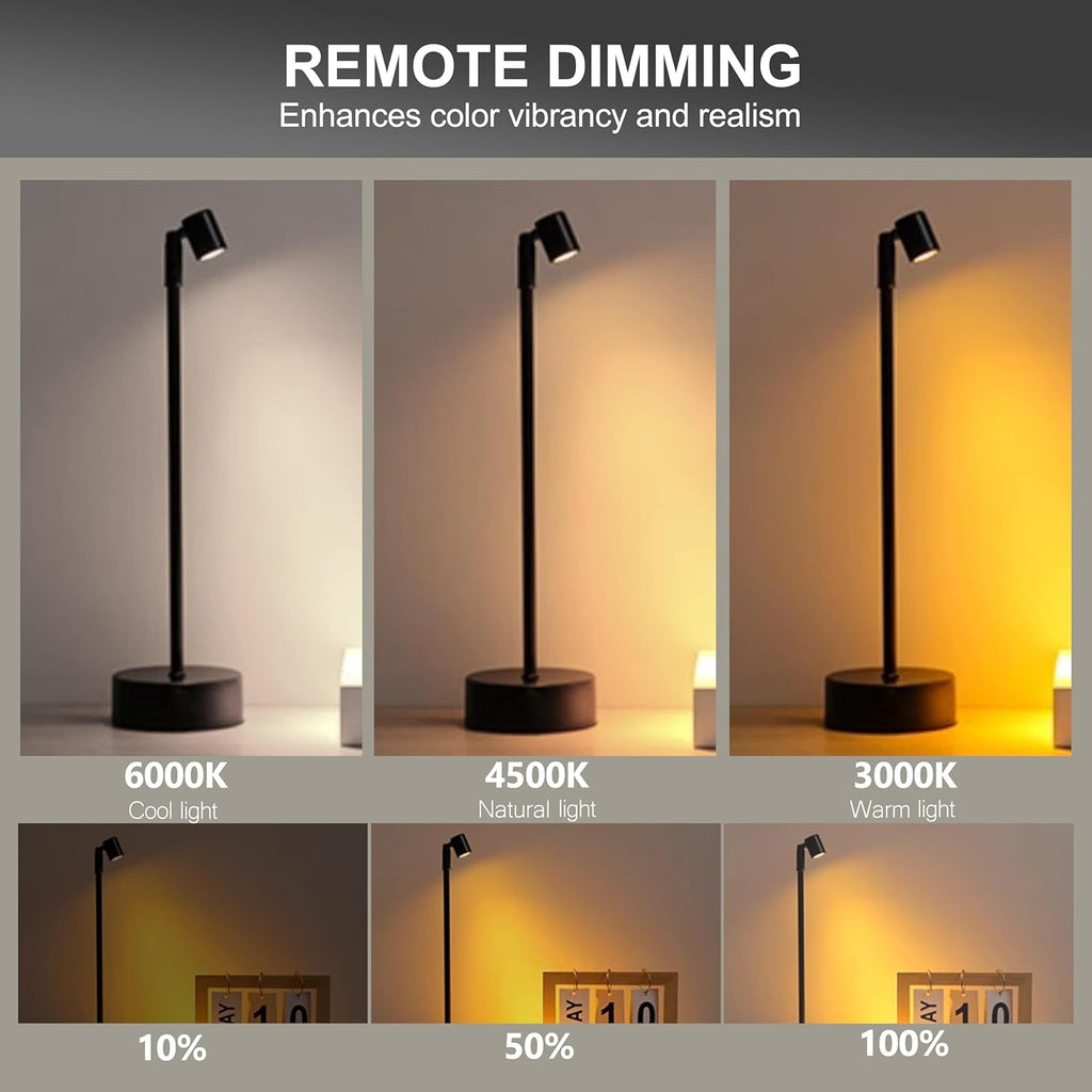 ZitoStory Lights for Pictures On Wall, Battery Operated Picture Light Rechargeable, Black Led Art Lighting for Paintings Wireless with Remote Magnetic Stick Dimmable and Timer（2 Pack）