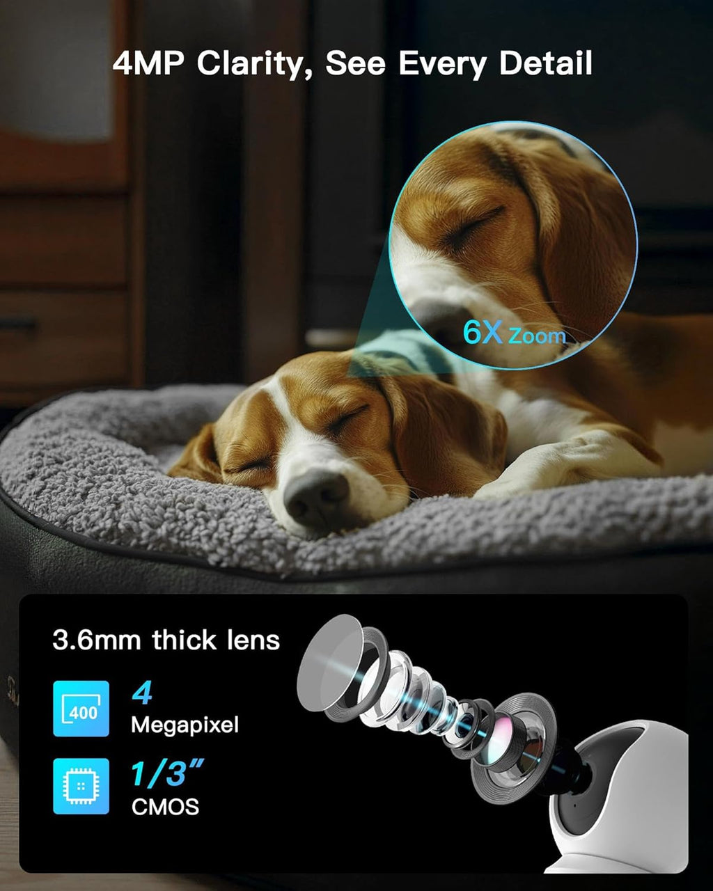 ARENTI 5G Indoor Security Camera 2 Pack, 4MP Pet Camera with Speaker for Dog/Cat, Baby Monitor with Phone App, Dual-Band WiFi, Auto Tracking, Super Night Vision, 64G Local Storage (P2Q 64G 2PC)