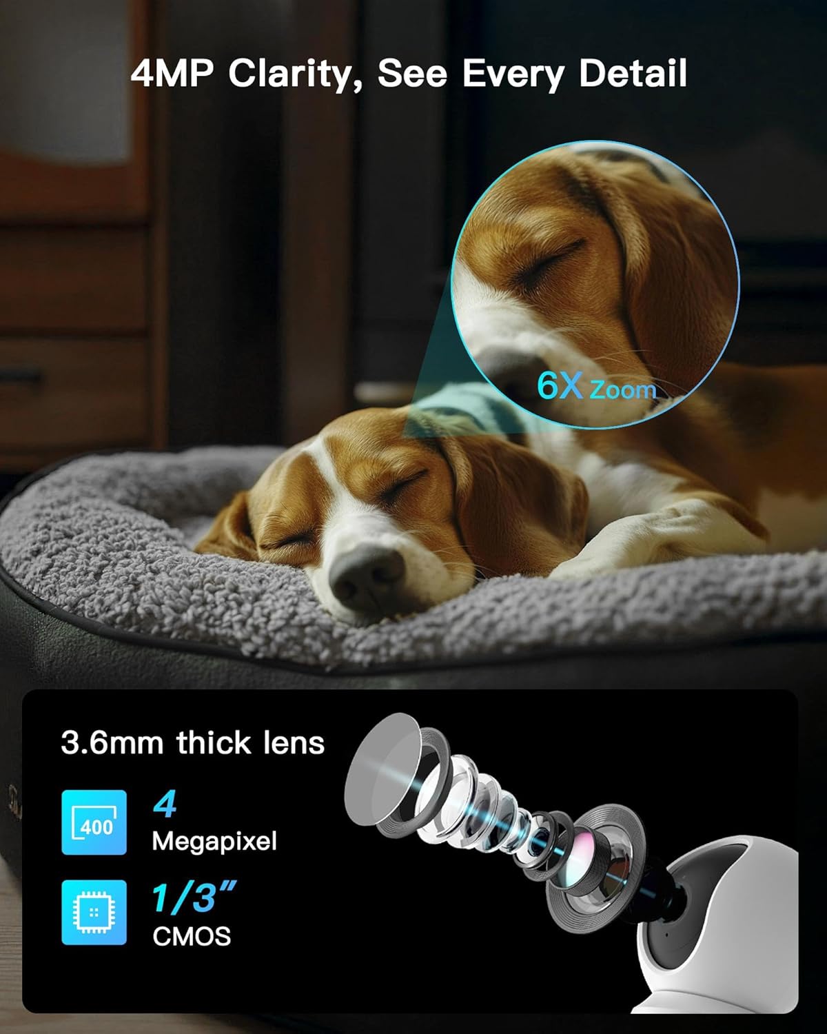 ARENTI 5G Indoor Security Camera 2 Pack, 4MP Pet Camera with Speaker for Dog/Cat, Baby Monitor with Phone App, Dual-Band WiFi, Auto Tracking, Super Night Vision, 64G Local Storage (P2Q 64G 2PC)