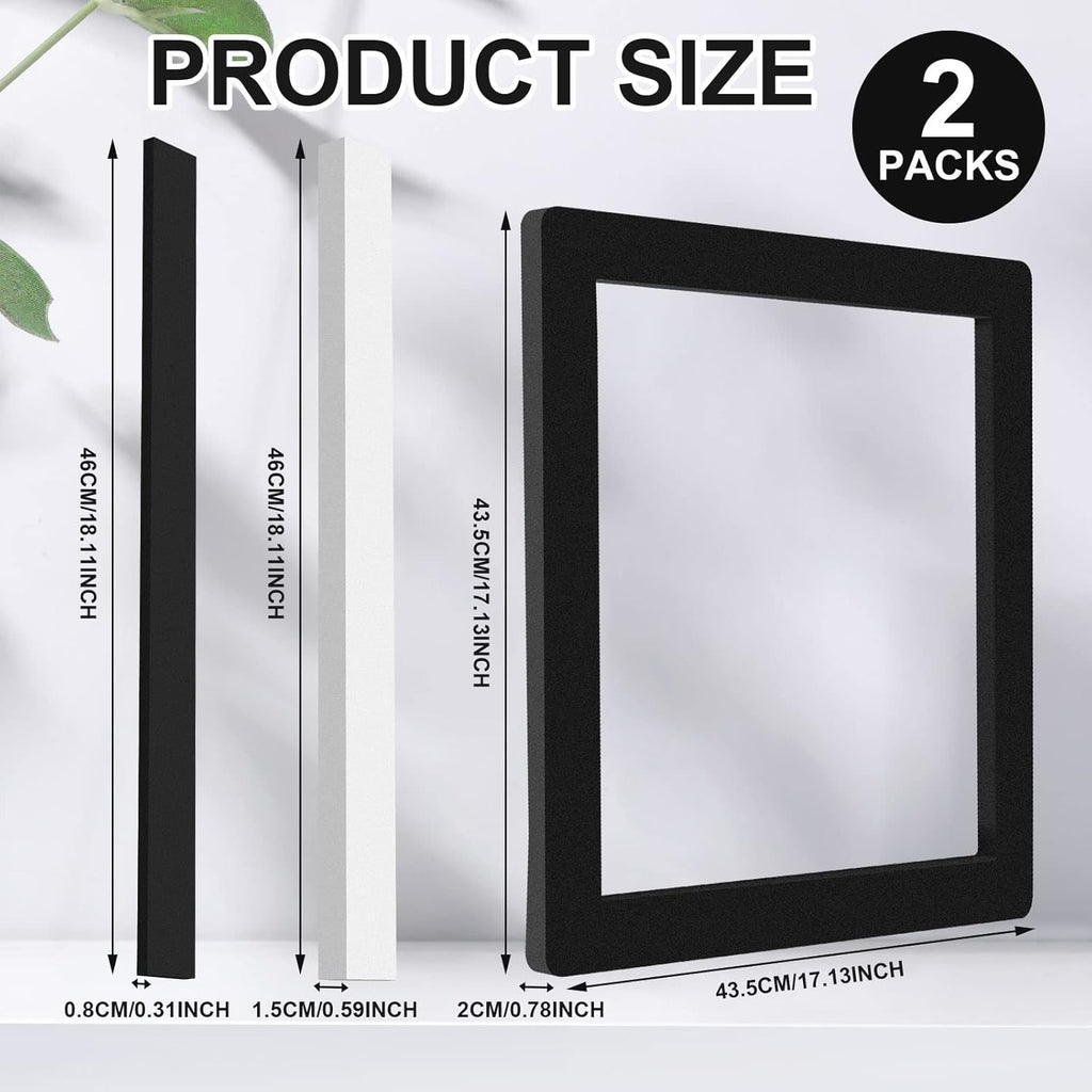 BBTO 2 Set 14 Inch Rv Camper Roof A/C Gasket Kit Air Conditioner Seal Repair Replacement Self Adhesive Picture Frame Gasket and Waterproof Compression Self Adhesive Leveling Pads