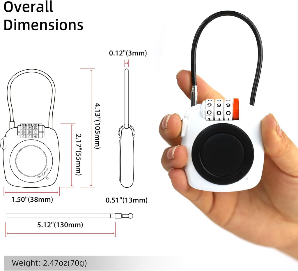 [Apple MFi Certified] iOS GPS Tracker Tag & Holder with Combination Lock, Compatible with Apple Find My, Locking AirTag Holder for Luggage, Backpack, Bag, Suitcase, Case, Kids, Travel Tracker