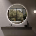 Niccy Round Led Mirror for Bathroom, 44" Circle Frameless Backlit Mirror wiht Light, Anti-Fog, 3 Colors, Waterproof, Memory Function