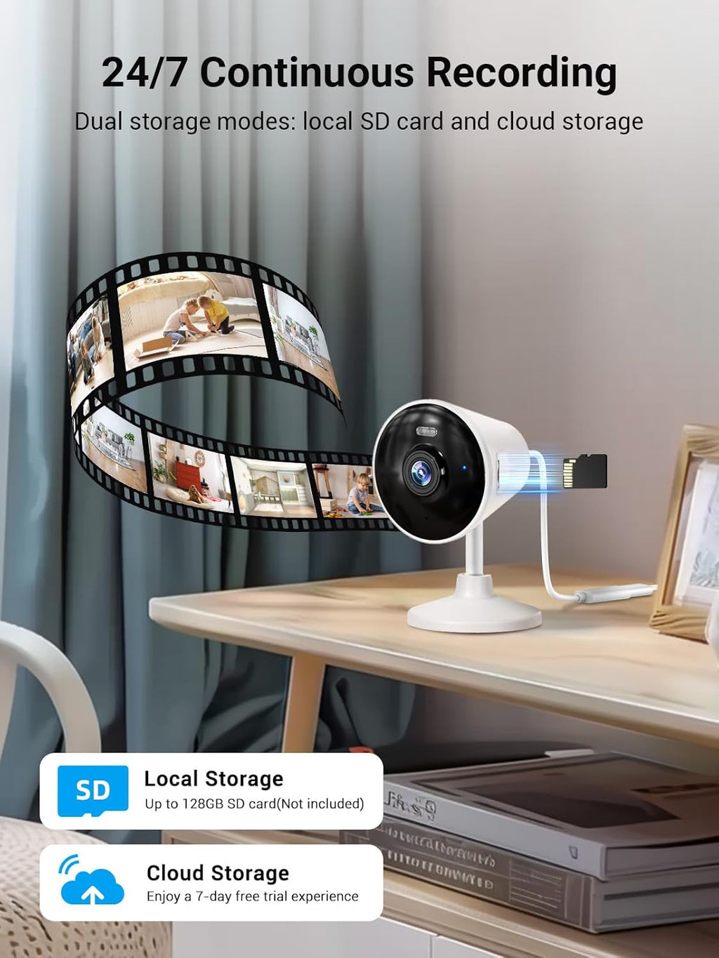 Rocktone 5G & 2.4G Indoor/Outdoor Security Camera for Home, Baby/Elder/Dog/Pet Camera with Phone App, WiFi Camera w/Spotlight Color Night Vision 2-Way Audio