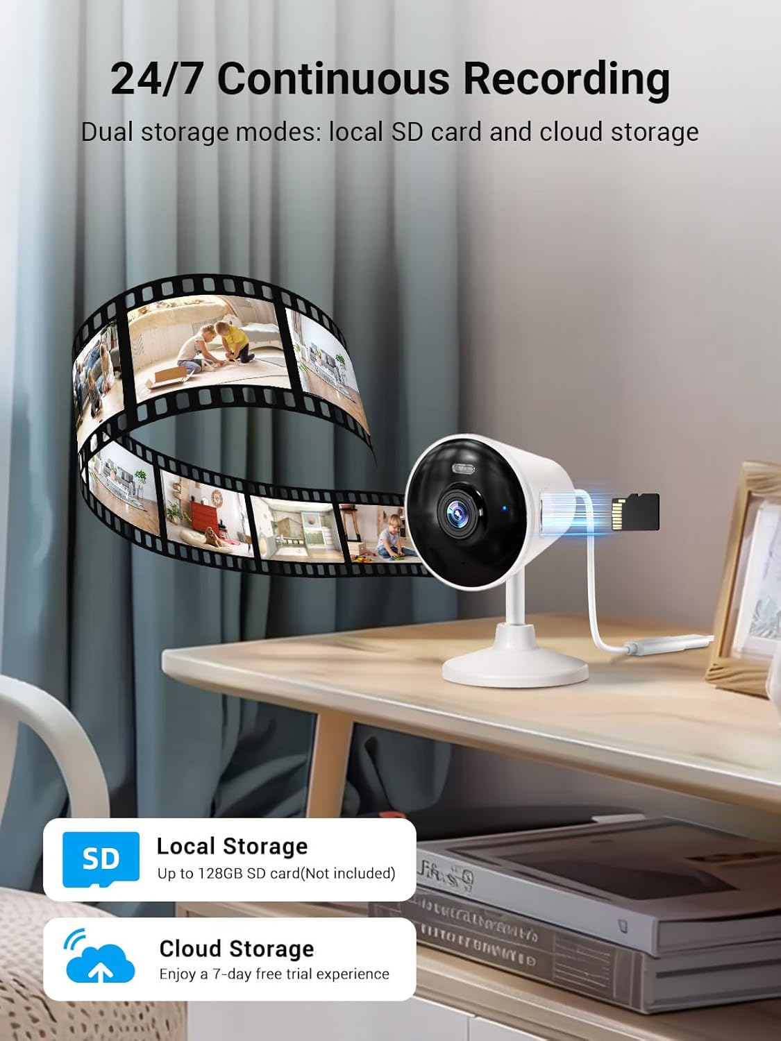 Rocktone 5G & 2.4G Indoor/Outdoor Security Camera for Home, Baby/Elder/Dog/Pet Camera with Phone App, WiFi Camera w/Spotlight Color Night Vision 2-Way Audio