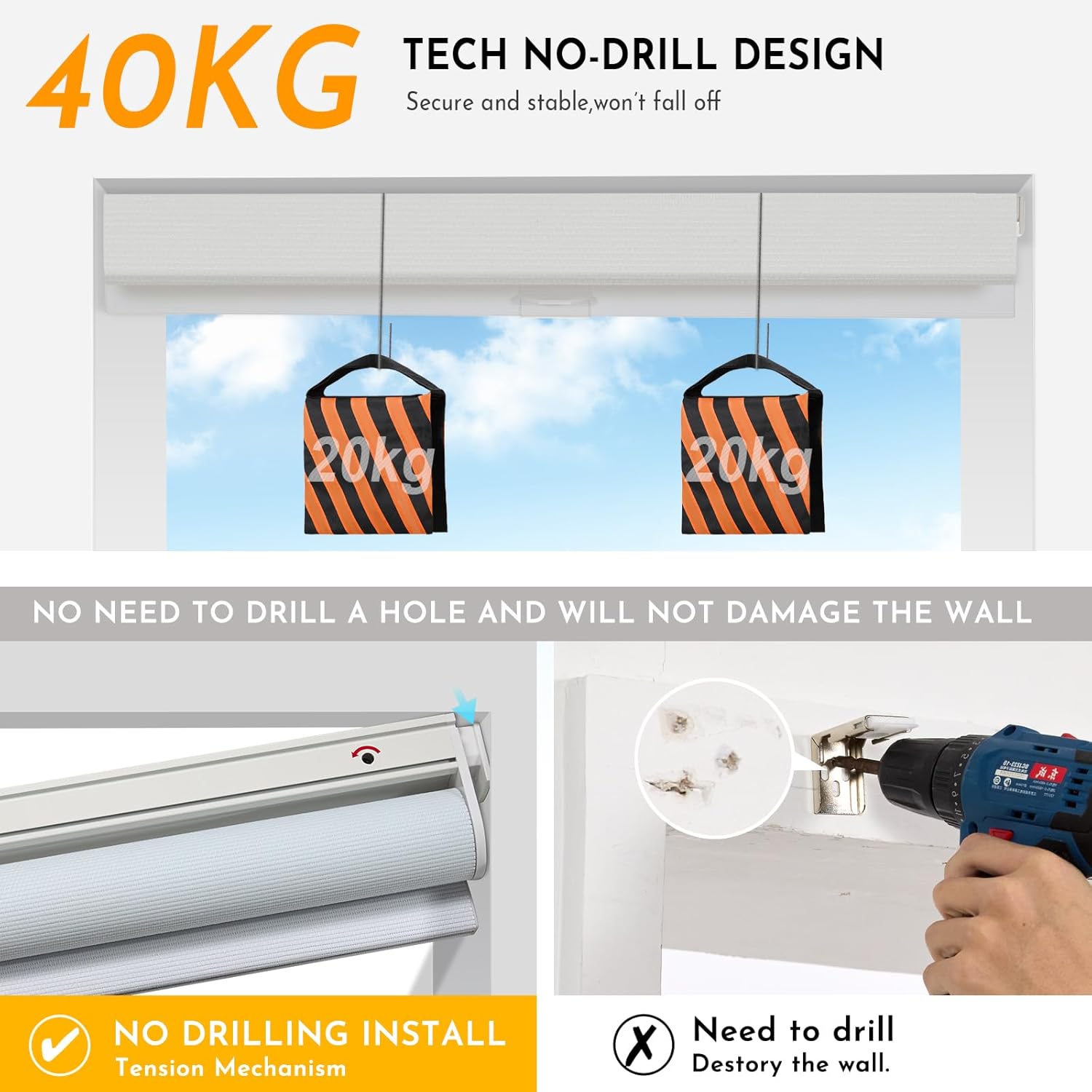 Persilux Smart Motorized Blinds with Remote, No Drill Automatic Roller Shades for Indoor Windows, Light Filtering Linen Fabric, Electric Blinds for Windows, Weave Swan C162-1, Custom Size