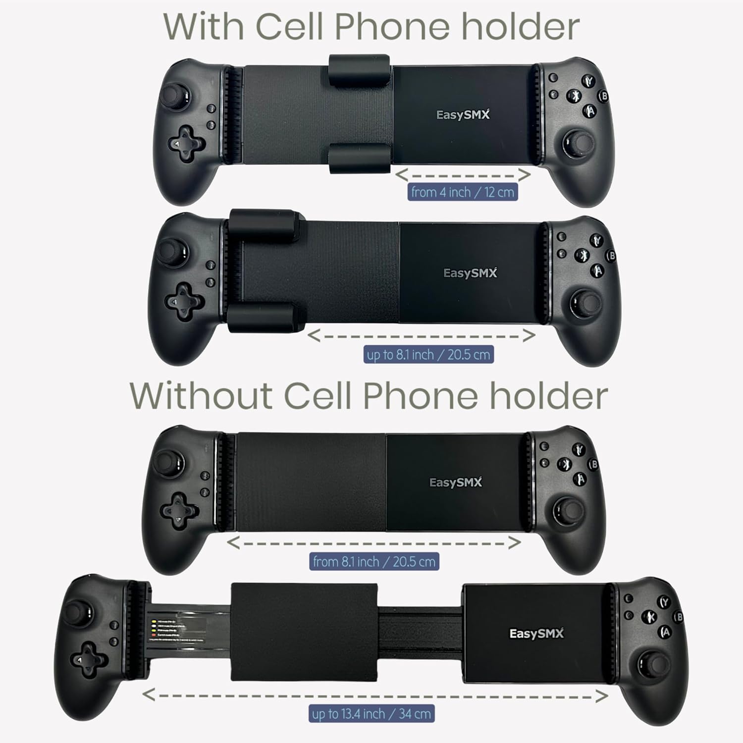 Moded Tablet Controller Easy SMX M15 Bluetooth (Controller + Expansion kit already installed + Case) It can hold tablets with screens up to 15 inches. (Extended Range 4 to 13.4 inches) (Control+Kit)