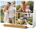 Custom Metal Photo Prints，Personalized Your Own Picture Frame, Customize Photo Prints with Wooden Base，Personalized Metal Picture Gift for Lovers，Family，Boyfriend，Friends