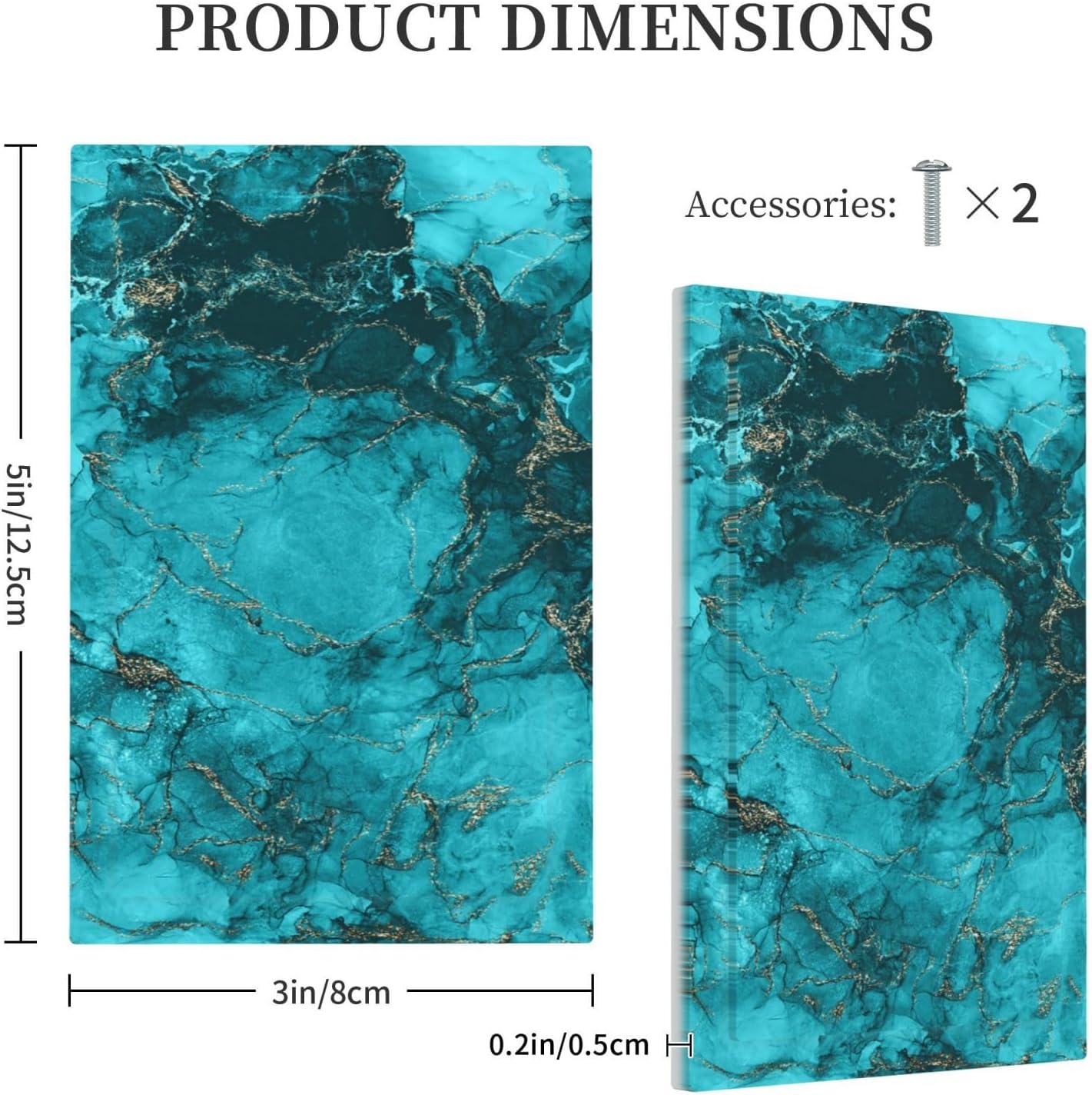 Decorative Light Switch Plate Covers Modern Abstract Turquoise Blue Marble Texture 1 Gang No Device Single Blank Outlet Covers Wall Plate Light Switch Covers for Bathroom Home Decor