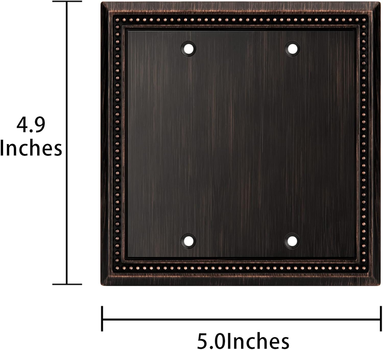 Henne Bery Sunken Pearls Heavy Duty Decorative Wall Plate Switch Plate Outlet Cover (Double Blank, Aged Bronze)