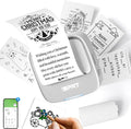 iDPRT S1 Portable Sticker Printer, Mini Thermal Printer with 1 Roll Paper, Bluetooth Inkless Printpods, Pocket Label Maker Suitable for Study Notes, Graphics, Students, Kids Gift, Free App, Grey
