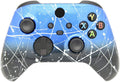 Hand Airbrushed Fade Custom Controller Compatible with Xbox Series X/S & Xbox One (Series X/S Blue & Black Fade W/Silver Splatter)